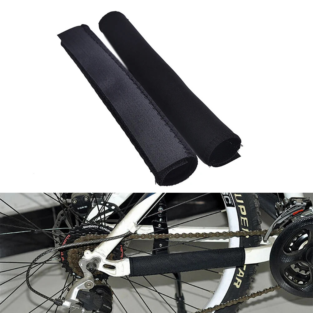 Discount 2pcs Bike Chain Protector Cycling Frame Chain Stay Posted Protector MTB Bicycle Chain Care Guard Cover Black 1