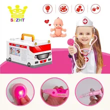 Дети скорой помощи доктор игрушки, играют дети аптечке кукла равномерное стетоскоп Косплэй медсестра стоматолог медицинским подарки