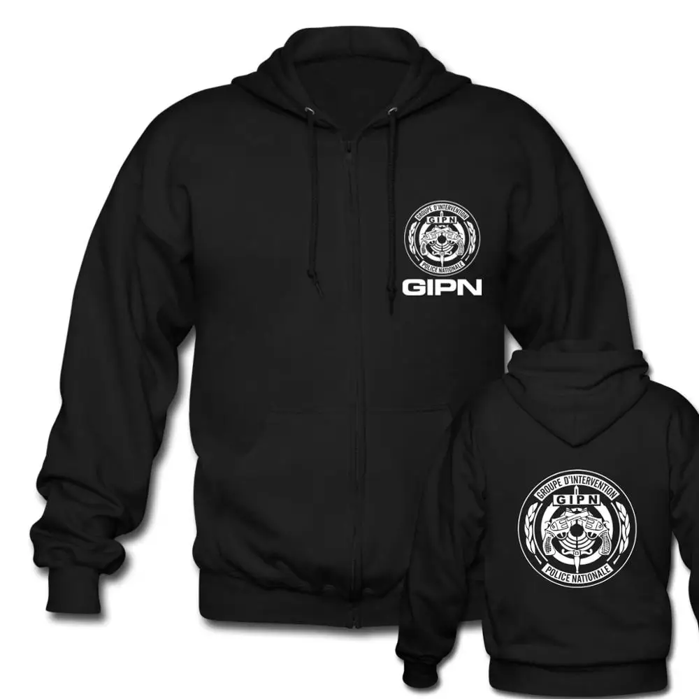 men black Мужская молния толстовка русская спецназ ATJ LUCKO French GIPN GIGN Navy CTLO Nepal RGR EKO COBRA Австрия полиция спецназ Толстовка - Цвет: men black