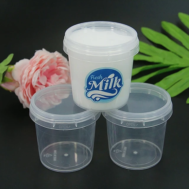 20 Pcs 2 Oz Clear Plastic Round Slime Containers,Plastic Storage