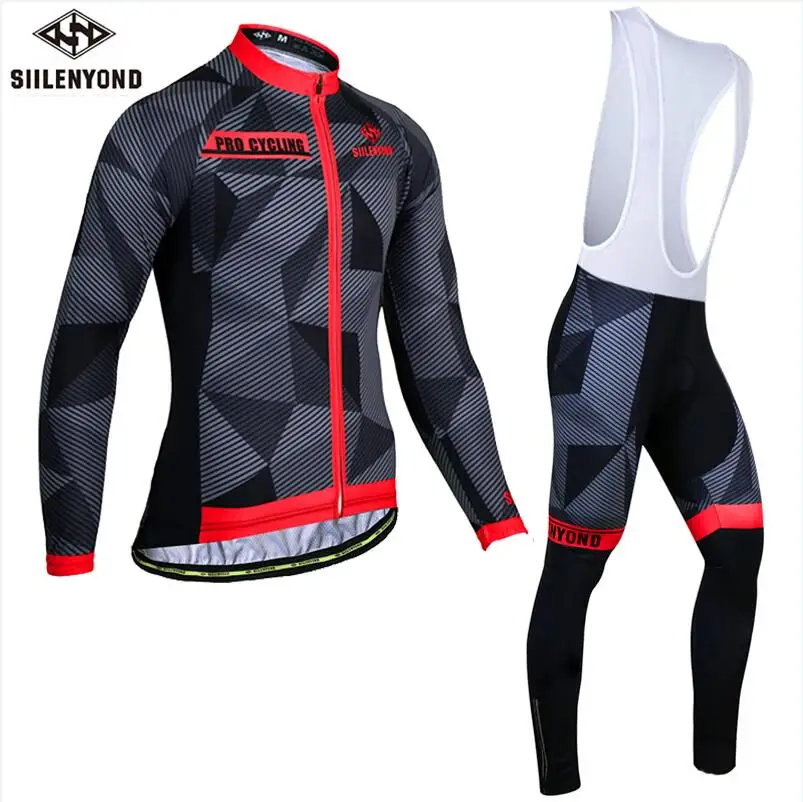 SIILENYOND велосипедная майка, велосипедные штаны, ropa ciclismo, набор для мужчин, зимний термальный флис, roupa, велосипедная одежда - Цвет: CBJ-BT-S2602