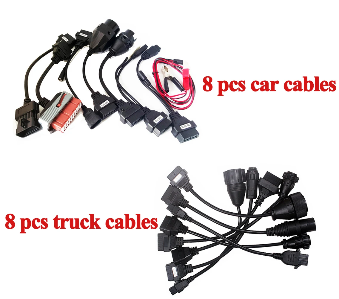 

Freeship Full Set 8 pcs Car Cables+8 pcs Truck Cables for vd ds150e cdp tcs cdp pro plus WOW Auto Cable for delphis for autocoms