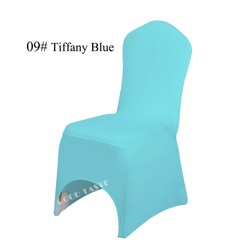 100 шт./лот Свадебные безжелезные чехлы для стульев стрейч спандекс стула для свадебной вечеринки Чехлы для свадеб банкета гостиничного декора - Цвет: Tiffany Blue