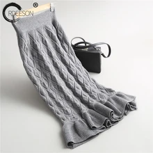 ORDEESON Длинная женская юбка юбки черная сплошная уплотнительная Воронка свитеры Юбки Русалки джемпер осень мода вязаный свитер шерсть