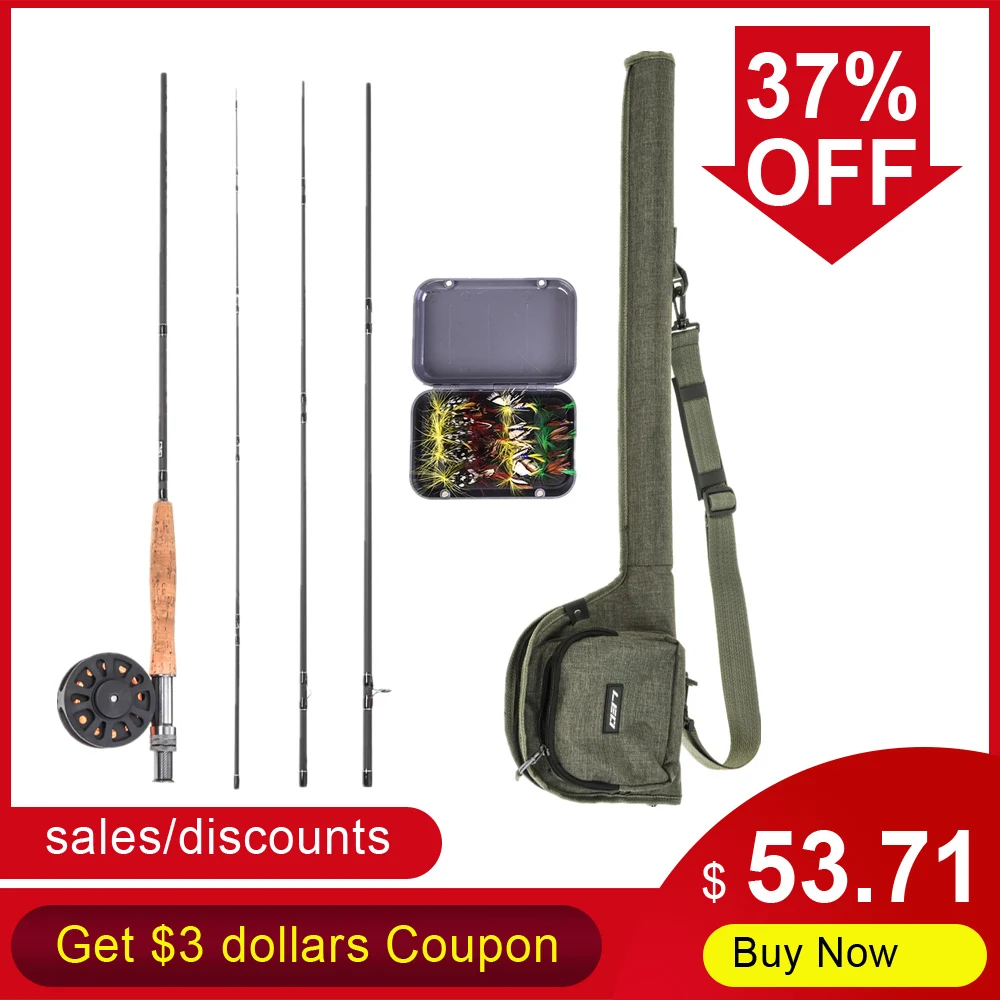 

LEO 9' Fly Fishing Rod and Reel Combo Set 7/8 Fly Rods with Carry Bag 20 Flies Fishing Lures For Carp Pesca