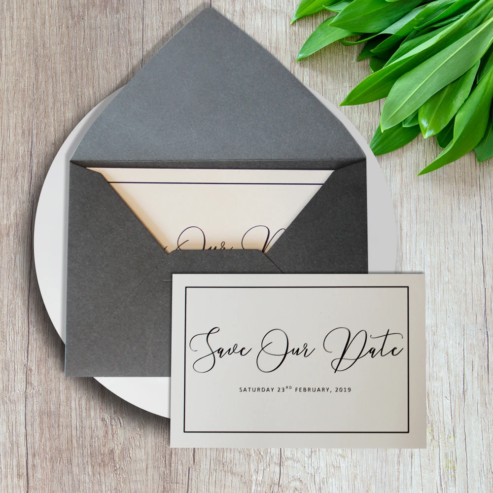50 Pieces Save The Date With Black Envelope Black Wedding Invitations 50-pieces-save-the-date-with-black-envelope-black-wedding-invitations