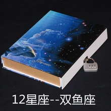 

hardcover Boxed European type retro 12 constellations Notebook with lock free shipping