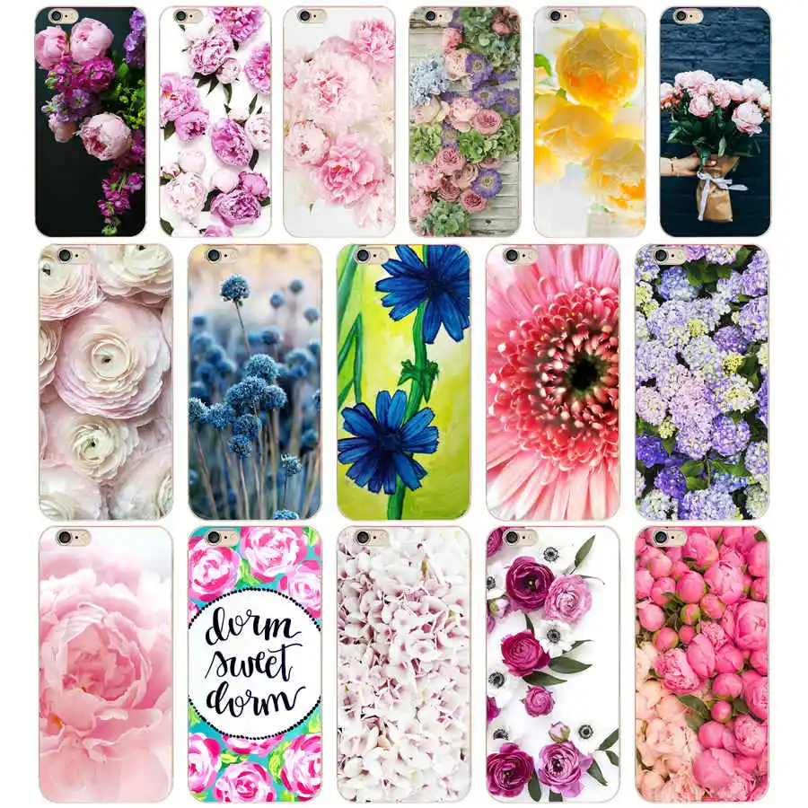 

65G Pink Peonies Style 02 For Cases iPhone 6 6s 7 8 Phone Case Pattern Soft TPU Silicone Cover For Apple iPhone 6 6S 7 8 Case