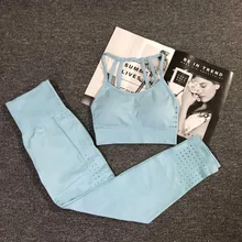 2 шт./компл. Бесшовные Йога Комплект Для женщин тренировочный бюстгальтер спортивная женская, для спортивного зала, леггинсы, штаны на подкладке пуш-ап спортивный бюстгальтер, спортивные костюмы