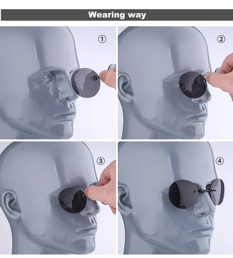 Мини-солнцезащитные очки с клипсой на носу для мужчин, без оправы, сплав, стимпанк, маленькие солнцезащитные очки, черная матрица, Морфей, кино, очки с коробкой, HL1050