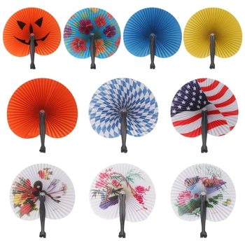 

Paper Hand Held Foldable Paper Fan For Children Themed Party Decoration Portable Fan