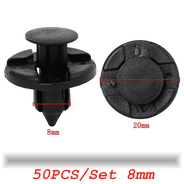 50Pcs/Set 8mm Rivet Retainer Plastic Car Fastener Clip Auto Bumper Fender Push type fixing Clips for Nissan Livina TIIDA Sylphy 1