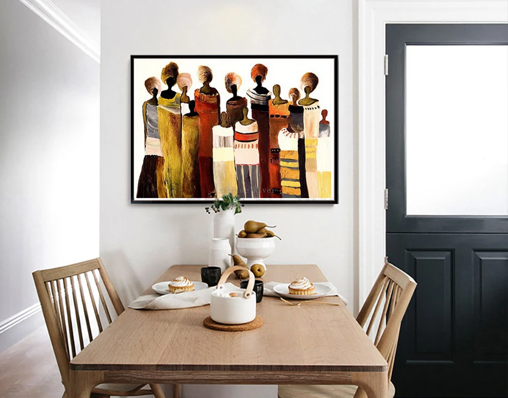 

African women painting wall art picture abstract art modern canvas painting hand painted oil painting for living room large