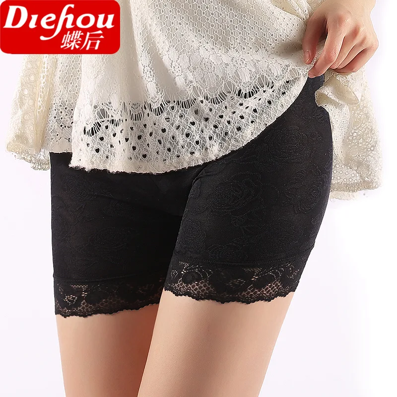 

Free Shipping Nylon ice silk non-trace jacquard pants non-trace security ms lace pants exposed pants SIZE L XL XXL XXXL #7202R2