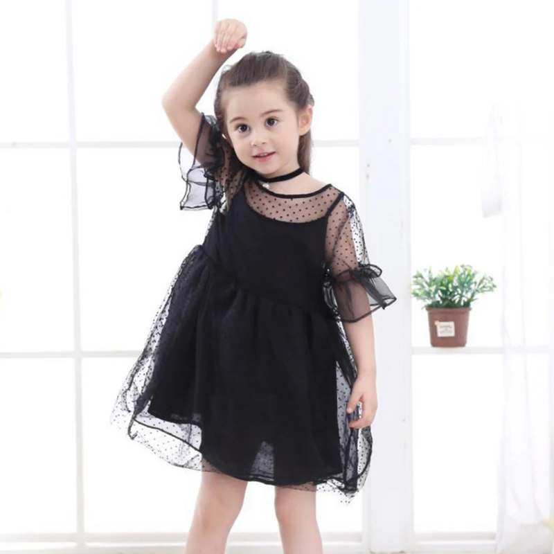 

Fashion Girls Princess Casual Tulle Dress Fancy Kids Summer Pageant Pot Clothes Children Short Sleeve Cute Dress For 3-8Ys Girls