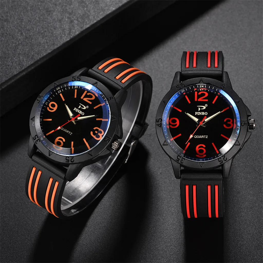 

Men Soft Silicone Rubber Strap Sports Fashion Simulated Quartz relogio masculino luxury watch women leather