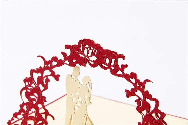  New Arrival Sweet Heart 3D Wedding Decorations Wedding Card folding Type Wedding Invitation Card - 32775679735