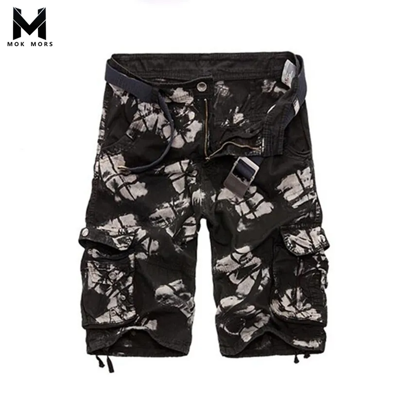 Летняя мужская новая камуфляжная печать высокого качества шорты Мужская мода обычная, высокая, на выход Jogger оснастка Спортивная Мужская s короткая
