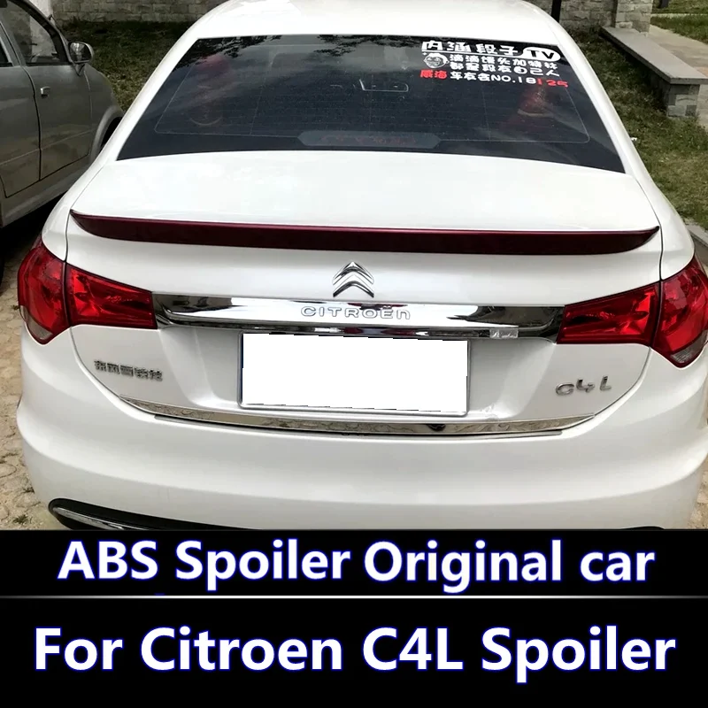 

For 2014-2016 Citroen C4L Spoiler High Quality ABS Material Car Rear Wing Primer Color Rear Spoiler For C4L Modified spoiler