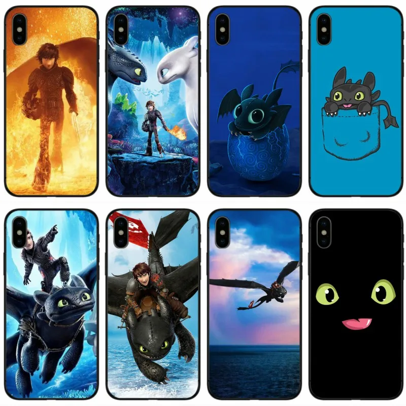 

For iPhone 6 6plus 7 8plus 5 5S 5C SE For iPhone X XS XR XS Max Cover Soft Silicone black Phone Case How to Train Your Dragon 2