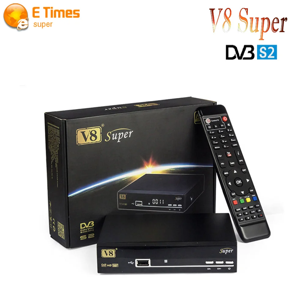 

original V8 Super DVB-S2 FTA satellite receiver iptv 1080p full hd satellite receiver support cccam powervu biss key 3g CA Card