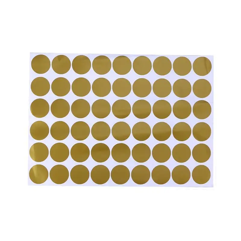 54 Decals Gold Dot Wall Stickers Removable Metallic Dot Decals Round