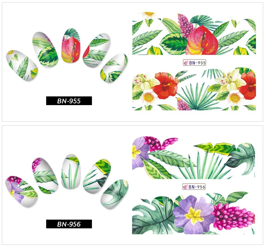 KADS накладные ногти Летний цветок для дизайна ногтей водная переводная наклейка для ногтей наклейка DIY украшения красоты фантастические Водные Наклейки