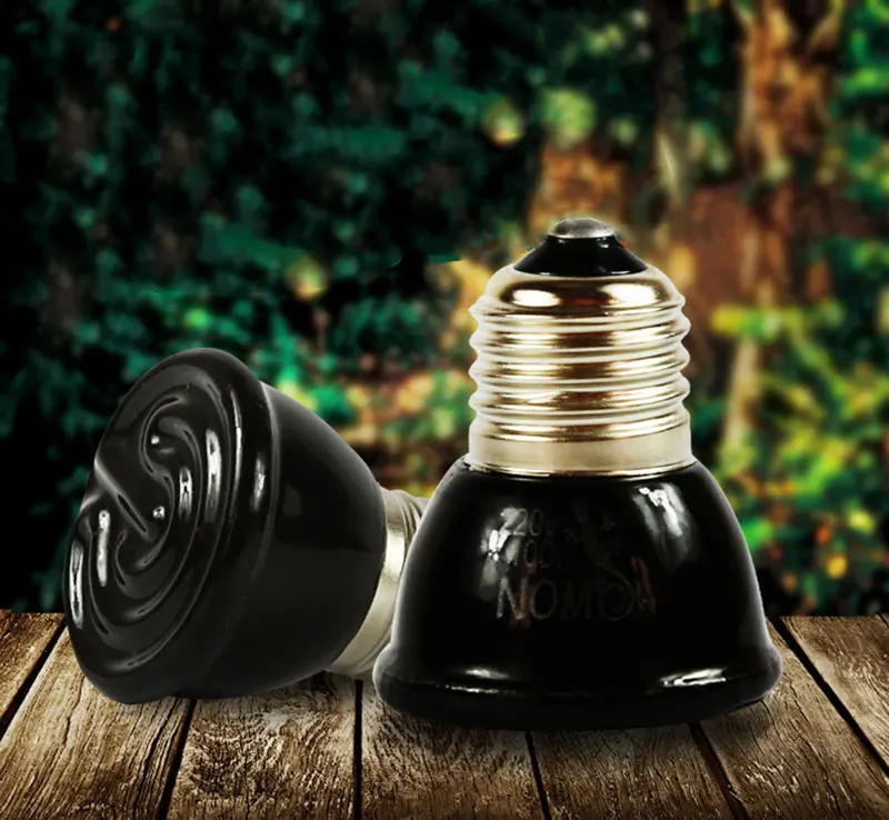 Hot Sale Black 60W 80W 100W Mini Infrared Ceramic Emitter Heat Light Lamp Bulb For Reptile Pet Brooder 220V E27