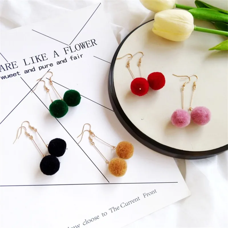 Ретро креативный Корейский темперамент простые безумные сережки деревянные