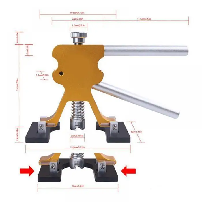 Портативный Автомобиль Dent Repair Tool автомобильный инструмент для удаления с 18 присосками золото серебро