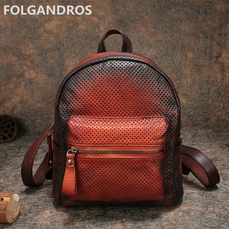 

2018 Designer Handmade Backpacks Women Retro Cowhide Soft Handle Knapsack Italy Genuine Leather Vintage Daypack Casual Backpack
