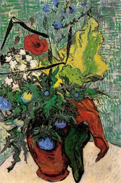 

Best seller landscape painting Wild Flowers and Thistles in a Vase by Van Gogh modern canvas art gift No Frame