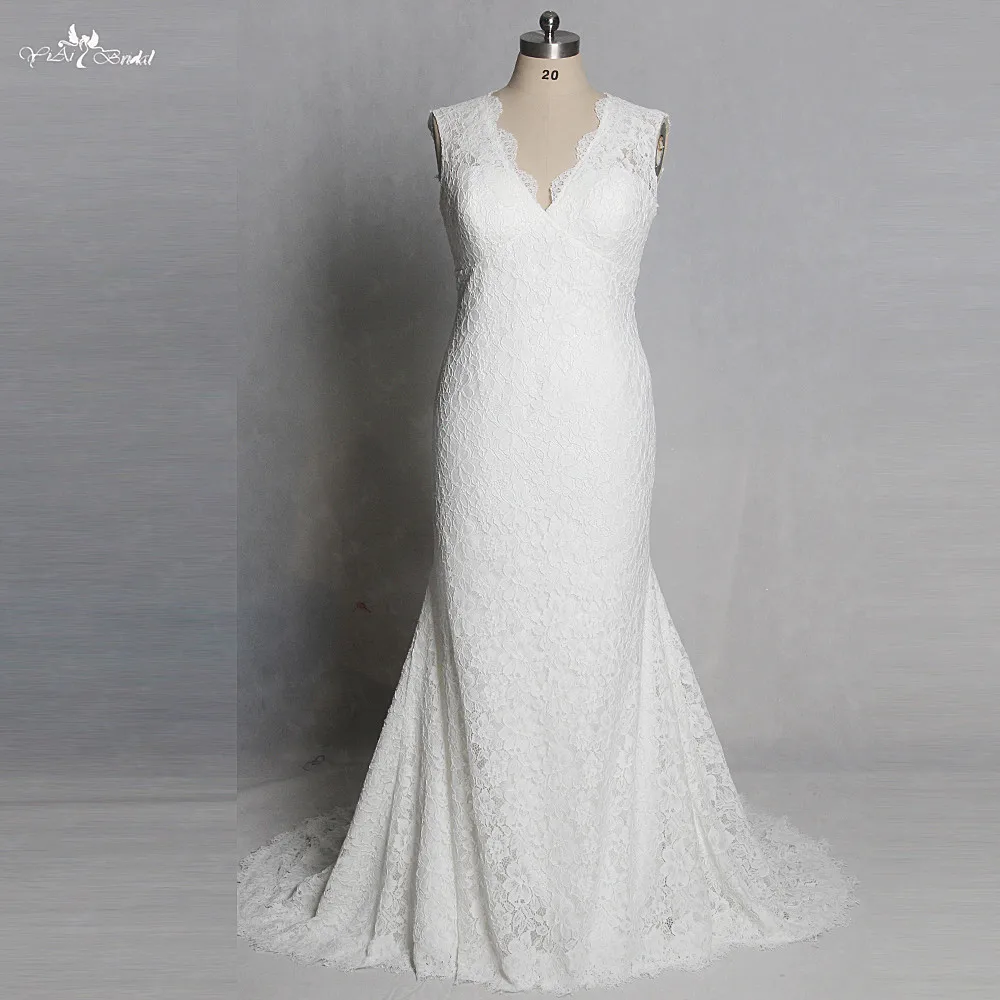 RSW1347 реальные фотографии Yiaibridal без рукавов с V-образным вырезом Свадебное платье