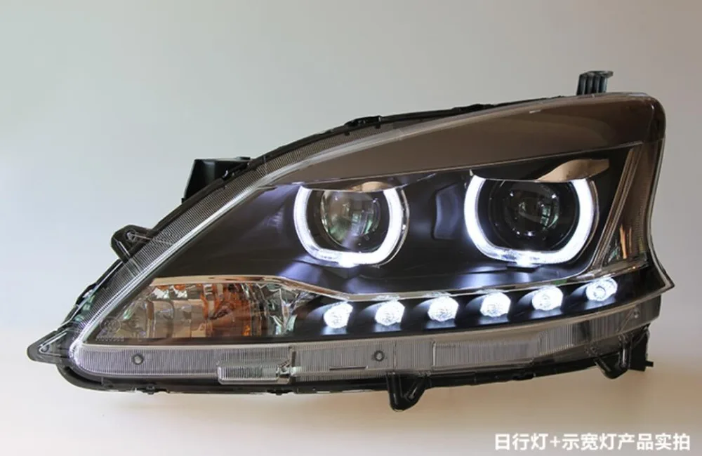 Светодиодный фонарь для Nissan Sylphy 2012- Автомобильный светодиодный фонарь с двойным ксеноновым объективом автомобильные аксессуары дневные ходовые огни противотуманные фары