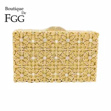 Золотой кристалл опал цветок Minaudiere сумочка женские вечерние клатчи сумка Свадебный с кристаллами клатч свадебный кошелек металлический Eveningbag