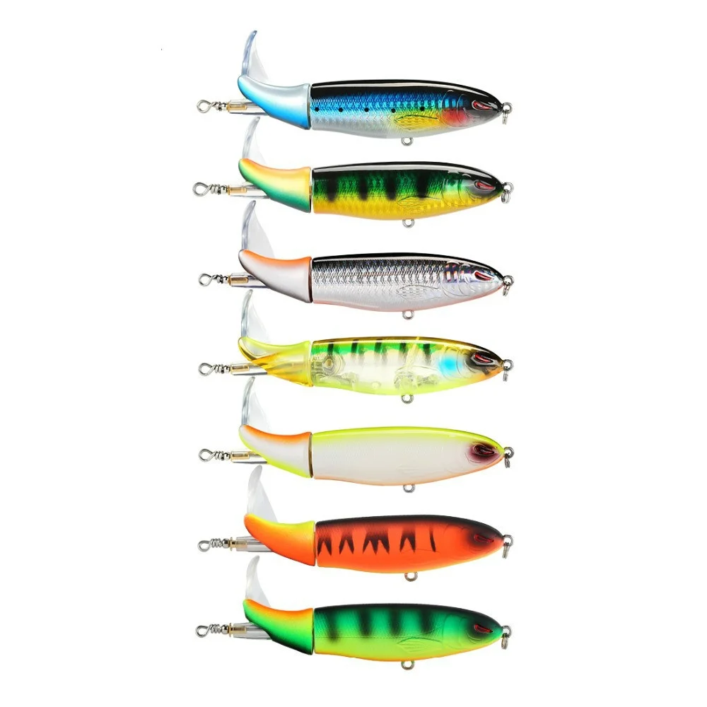 FDDL Ваппер Plopper 1 шт Рыбалка заманить 13g 90 мм Topwater вращающихся Хвост Крючки vmc