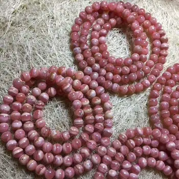 

Natural Rose Rhodochrosite Gemstone Round Beads Bracelet 5.5-5mm AAA 3ROWS Free Shipping
