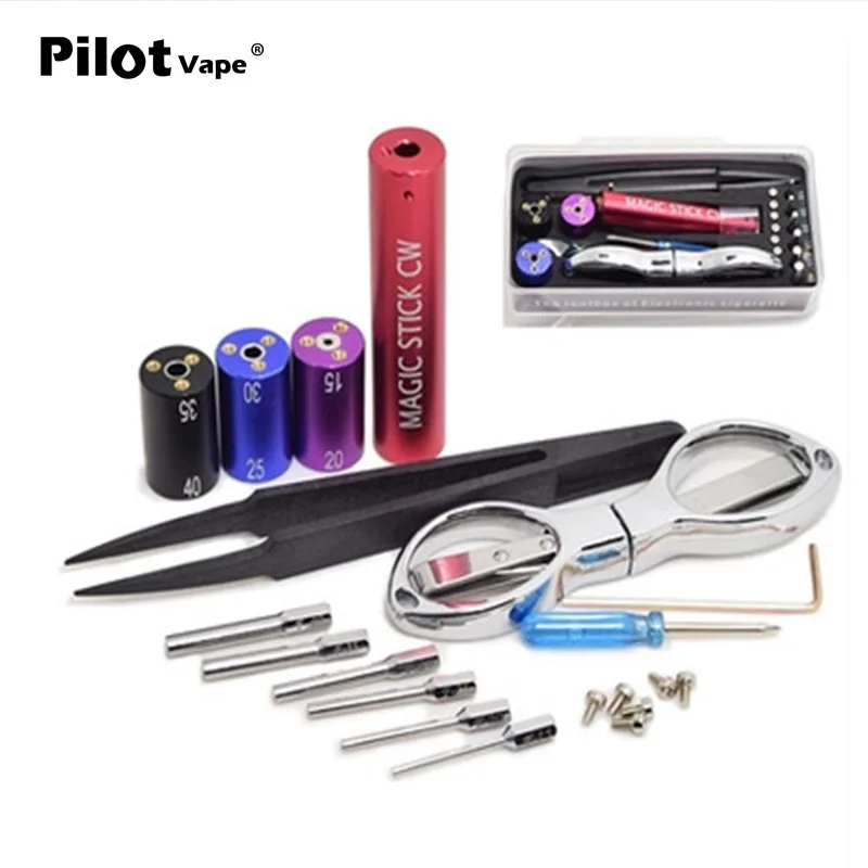 Pilot VAPE Toolbox RDA Magic Stick CW намоточный комплект 6 в 1 машина для намотки проволоки Koiler Kit