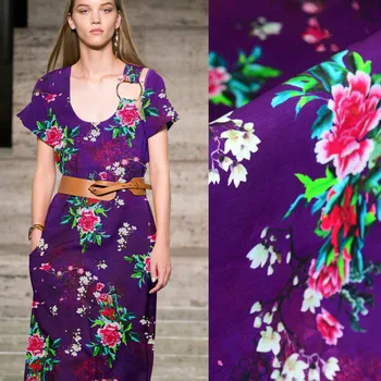 

Purple heavy silk linen cloth 35mm China wind silk fabric advanced silk cloth skirts dress clothing cloth