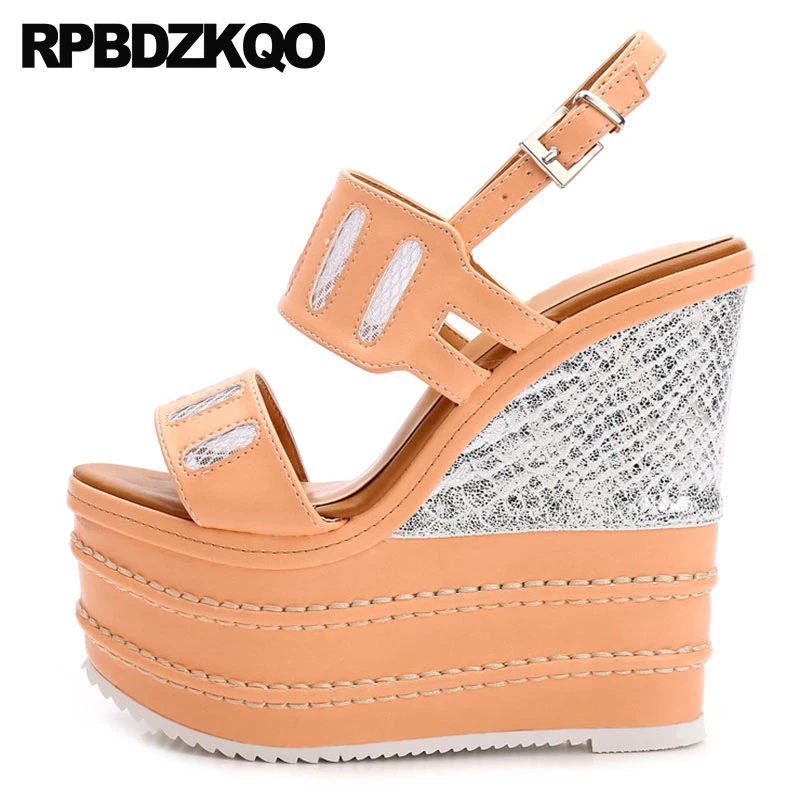 orange platform sandals
