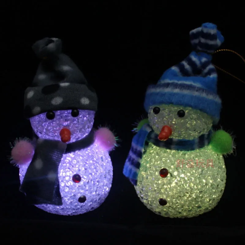 Меняющий цвет светодиодный Рождественский декоративный светильник в виде снеговика, ночник, подвесное украшение на елку