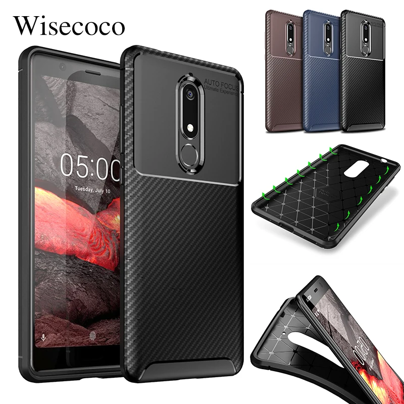 

Soft Carbon Fiber Silicone Case for For Nokia X6 X5 2.1 3.1 5.1 6.1 7.1 Plus 9 Pureview Luxury Armor Phone Back Cover Silicon