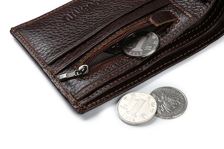Мужские кошельки из натуральной кожи с карманом для монет на молнии, мужской кожаный кошелек с отделением для монет, высокое качество, мужской кошелек cartera