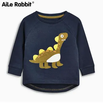 

AiLe Rabbit wear autumn new long sleeved children's T-shirt kids wear boy's elastic sweater Cartoon dinosaur baby clothes b1