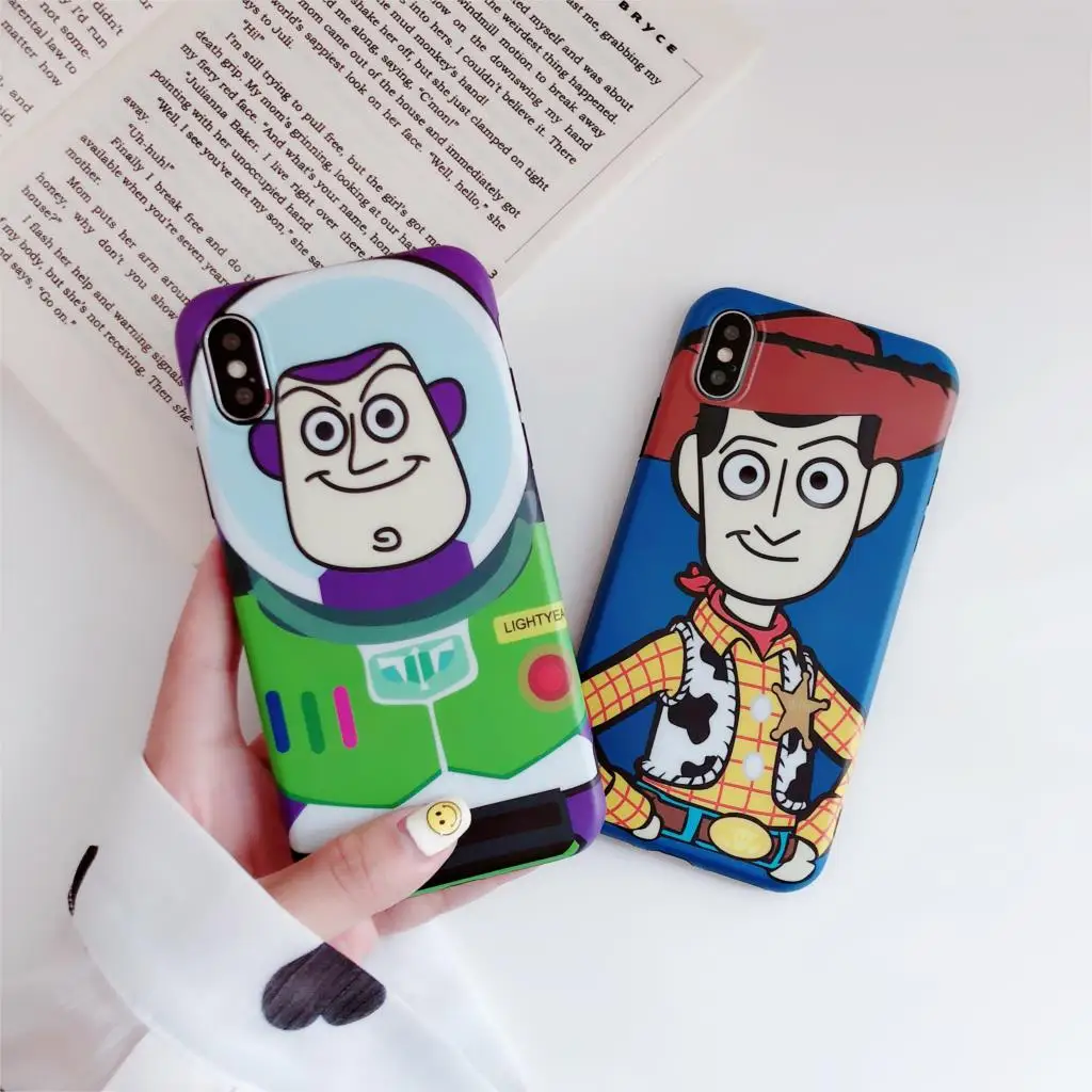 

Buzz Lightyear Woody Jordan Funda iphone 7 Case Scrub IMD Phone Case for iphone 6 6S 7 8 Plus X XR XS Max Animals Cover for Capa