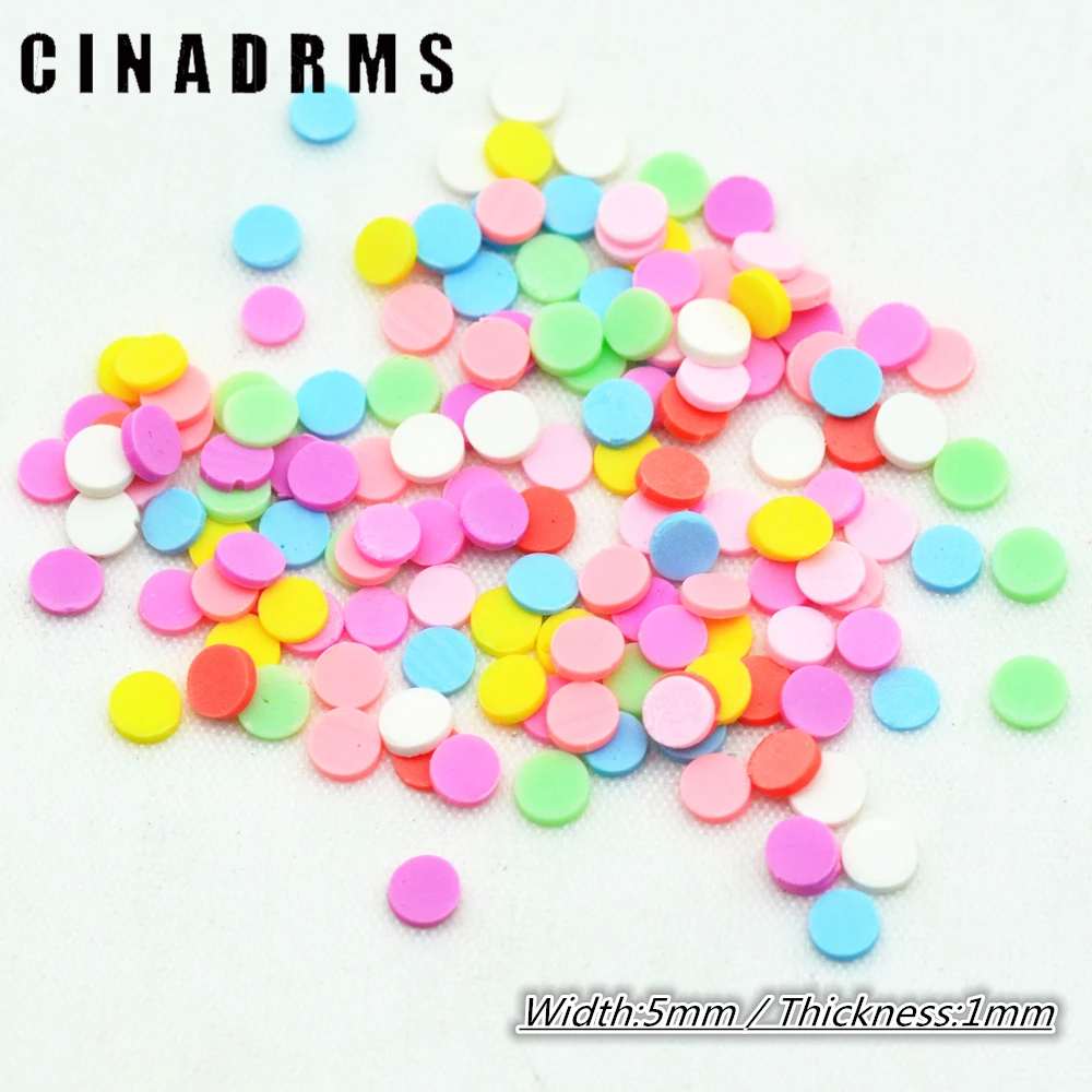 

10 gram 5mmX1mm Candy Color Tiny Fimo Clay Round Slice,Fimo Clay Embellishment Supplies,Flatback Scrapbooking Miniatures