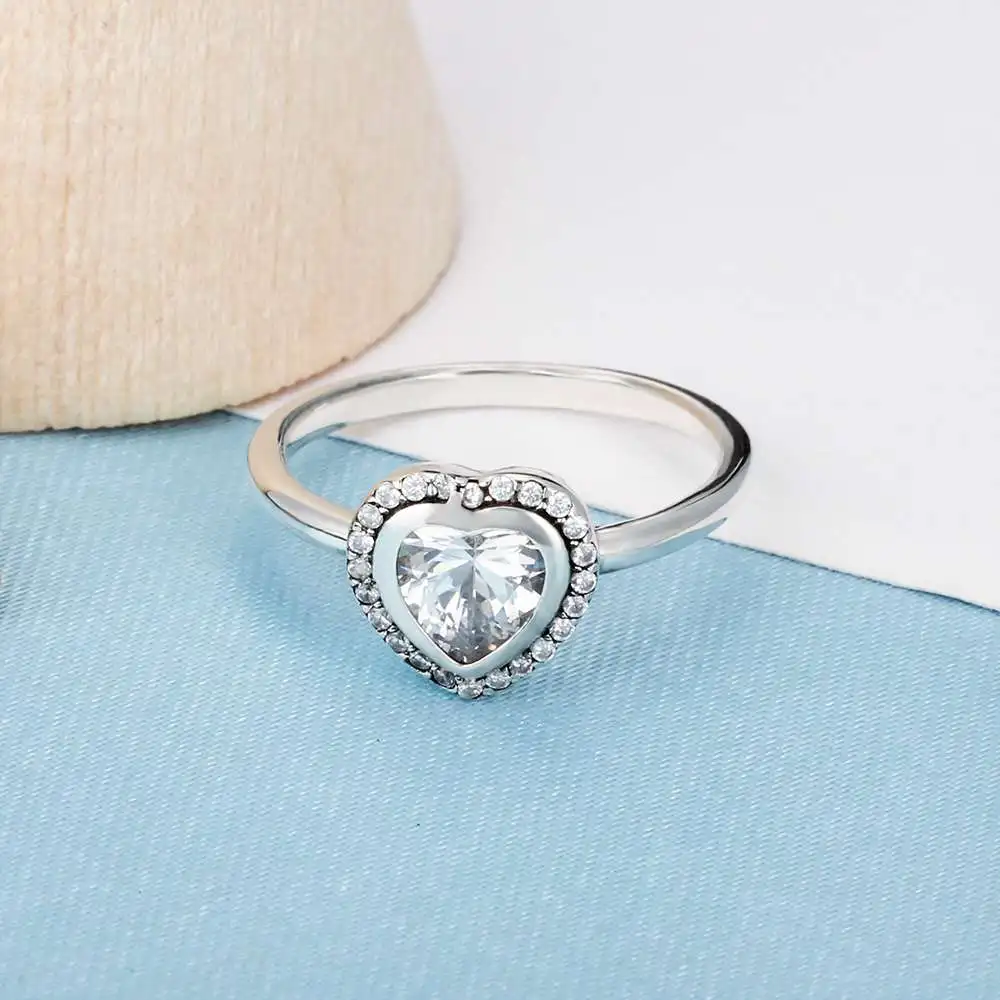 Твердые 925 пробы серебряные женские кольца в форме сердца 9 мм широкие кольца с серебряным сердцем вставленные ювелирные изделия RI102787