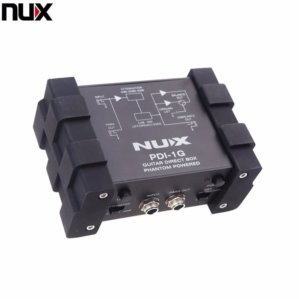 Professional NUX PDI-1G гитары прямого впрыска Phantom мощность коробка аудио смеситель Para Out компактный дизайн металлический корпус