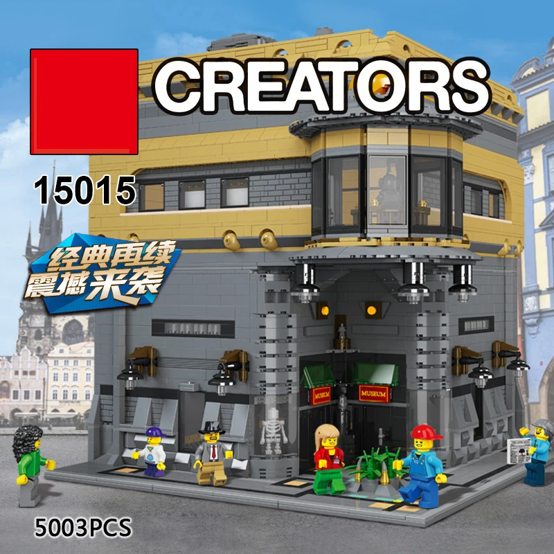 

MOC Lepin creator city street view Dinosaur Museum building block Visitor Pterosaur Velociraptor fossil mini figure legod lele