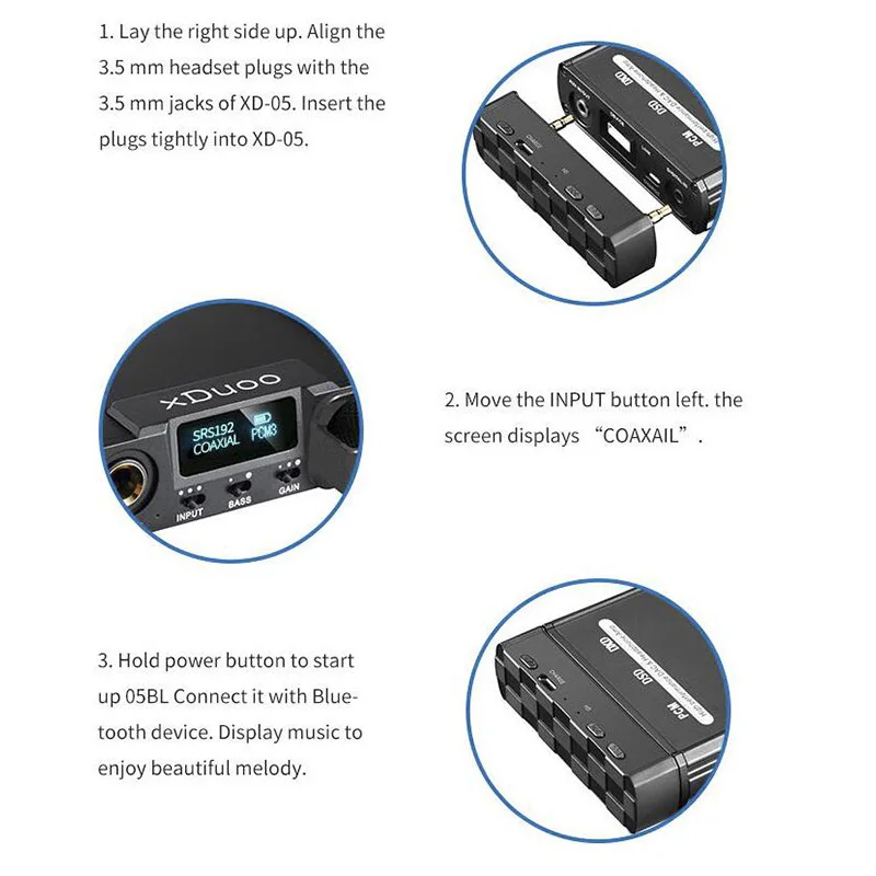 XDUOO 05BL Bluetooth5.0 Digital Turntable for XD-05 Headphone Amplifier SBC AAC aptX CSR8670 Lossless Audio for IOS Android